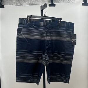 Calvin Klein Navy and Gray Striped Men's Shorts